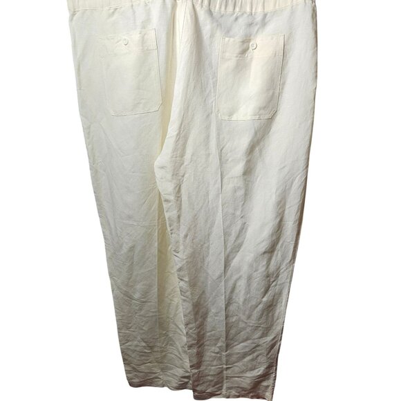 Cubavera Mens XX-Large Beige Linen-Blend Pants With Drawstring And Button Closur - Picture 5 of 7